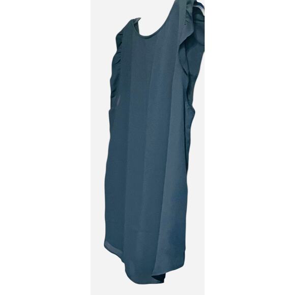 LOFT OUTLET CAP SLV RND NECK PULL-OVER TUNIC BLOUSE, WOMENS, L, BLUE - Picture 8 of 10